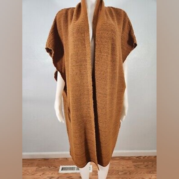 Universal Thread - Open Front Longline Blanket Cardigan - OS (Mustard Yellow) - Picture 9 of 16